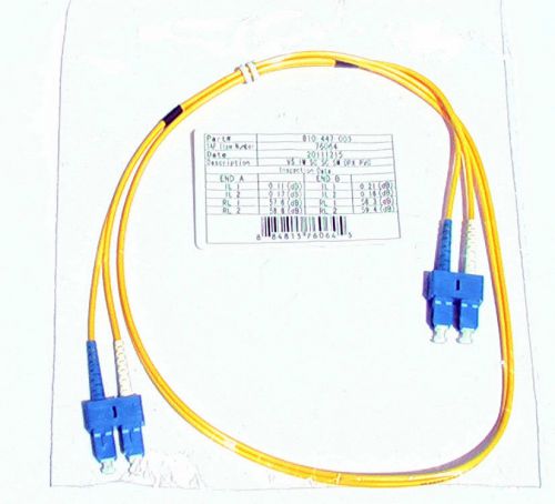Fiber Optic 1 Meter 3 foot Patch Cable Singlemode Duplex Connector type SC to SC