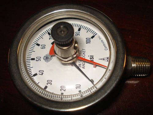 McDaniel Pressure Gauge Dial 2-1/2&#034; Dia 1/4&#034; Thread SS Unfilled  0-100 psi |LK1|