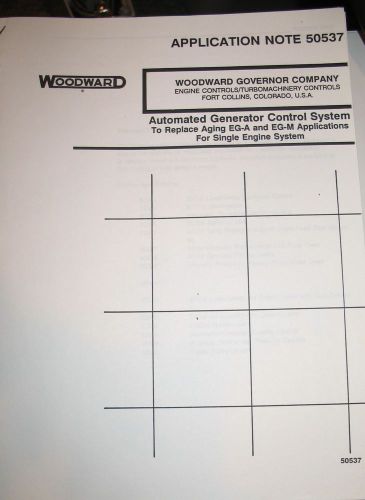 Woodward Governor Co-Automated Generator Control System-Application Note 50537