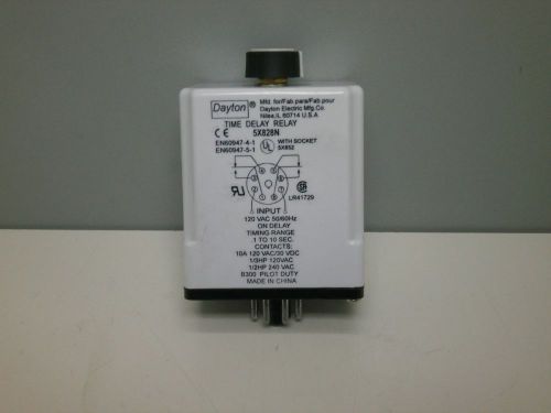 Dayton 5X828N Solid State Time Delay Relay 1 To 10 Seconds 120VAC 10A 30VDC