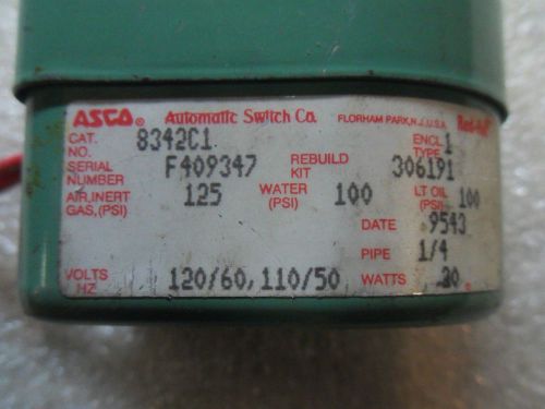(rr13-4) 1 used asco 8342c1 solenoid valve coil for sale
