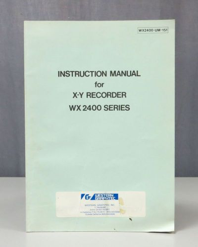 Western Graphtec X-Y Recorder WX2400 Series Instruction Manual