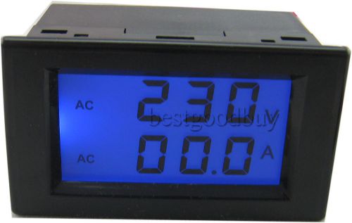 80-300v/100a digital ac voltmeter ammeter amp volt panel meter black shell gauge for sale
