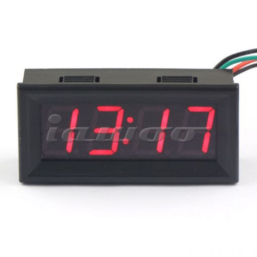 0.56&#034; Digital Electronic Clock Red LED Panel Time Watch 24 Hours Mode DC 12V 24V