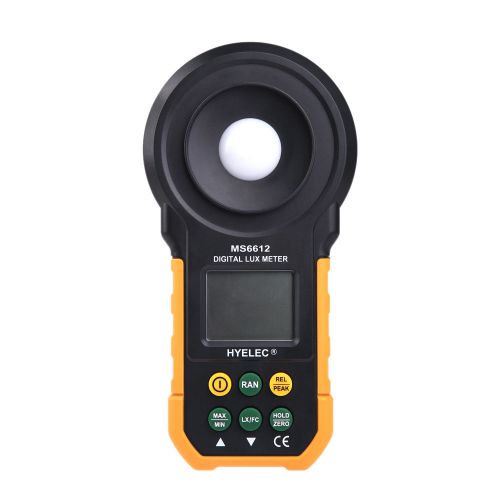 Hyelec ms6612 digital light meter 0~200000lux/fc luxmeter illuminance measuring for sale