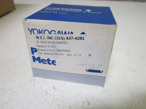 YOKOGAWA 250120LSLSW0001 0-5 A-C AMPERES PANEL METER *NEW IN A BOX*