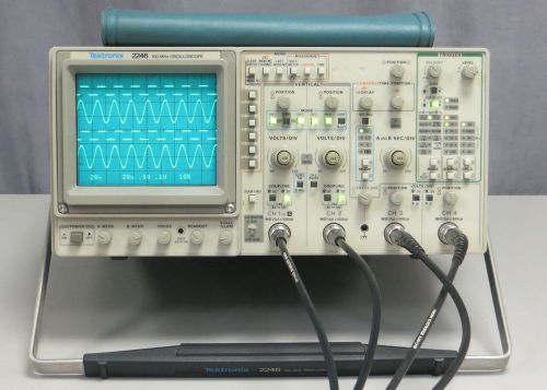 Tektronix 2246 100 MHz 4-Channel Oscilloscope with Cover &amp; Manual