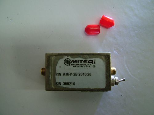 RF AMPLIFIER MITEQ AMFP-2B-2040-20 1.5 - 4.5GHz GAIN 18dB PO 20dBm SMA