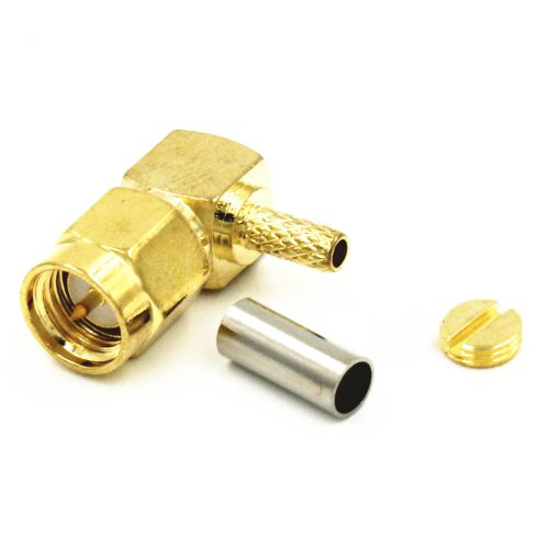 10 pcs  rp-sma male 90° rf connector crimp for rg174 rg316 cable for sale