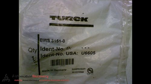 TURCK BWS 8151-0 CONNECTOR 5 PIN FEMALE M12 EUROFAST, NEW