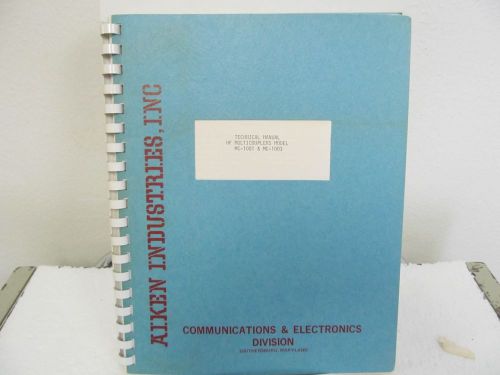 Aiken mc-1001, mc-1003 hf multicouplers technical manual w/schematic for sale