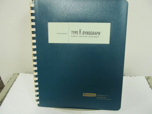 Beckman Type K Dynograph Direct Writing Recorder Instruction Manual w/schematic