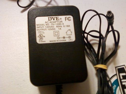 DVE 12V DC - 1 Amp Power Adapter  - Router Power Supply - DV-1280-3