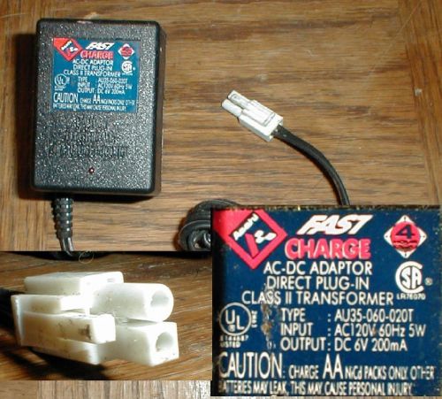 Asahi au35-060-020t ac adapter 6vdc 200ma .2a rapid charge hobby wall for sale