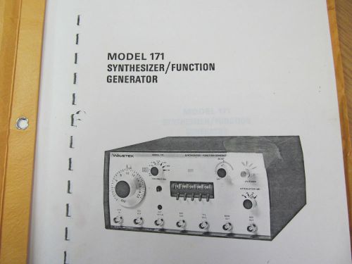 Wavetek 171 Synthesizer/Function Generator Instruction Manual w/ Schematics.