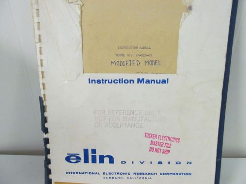 Elin Division AM-216-5R Audio Signal Generator Instr. Manual w/schematics