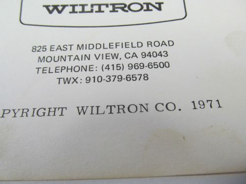 WILTRON 903 Series Return Loss Measuring Set Oper &amp; Service Manual w sch c1971