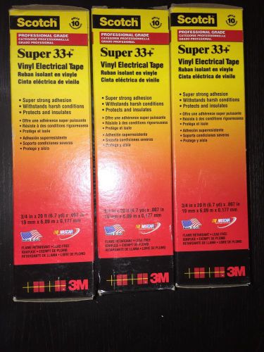 Scotch super 33+ vinyl electrical tape lot of 3 for sale