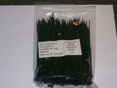 1200 pcs black 6&#034; 3/32&#034; cable wire zip ties for sale