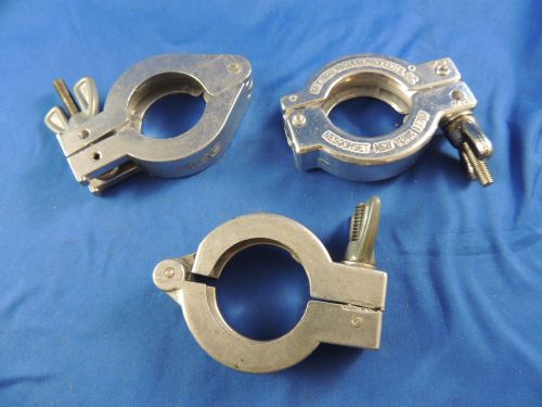Aluminum kf-25 hinge clamp vacuum fittings, iso-kf flange size nw-25 - lot of 3 for sale