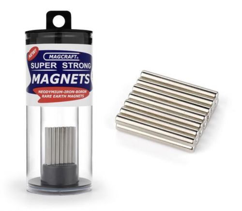 Magcraft 750 1/8&#034;x1&#034; rare earth rod magnets (14) for sale