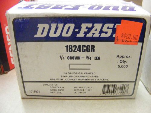 Duo-fast 3/4&#034; 18 guage finish staples 5,000 count box 1/4&#034; crown for sale