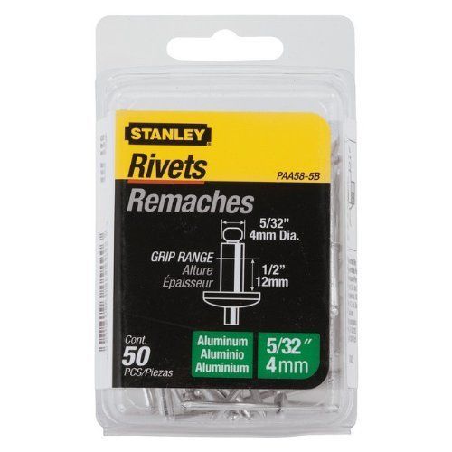 New stanley paa58-5b aluminum rivets, 5/32 inch x 1/2 inch, pack of 50 for sale