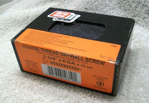 Coarse thread drywall screw, size 1-5/8&#034; (4.13 cm) in one pound box for sale