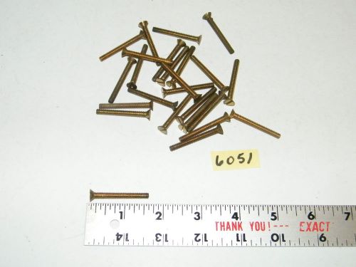 8-32 x 1 1/2 slotted flat head solid brass machine screws vintage qty 25 for sale