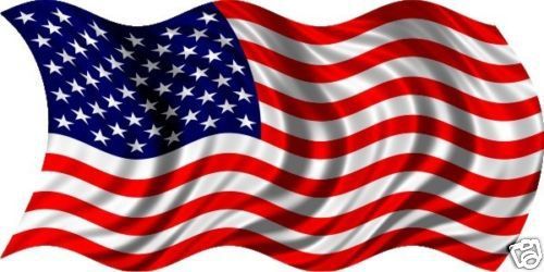 Reflective USA Waving Flag sticker decal 6&#034;x3&#034;