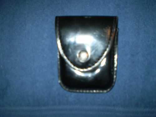 black leather single handcuff (1 pair) case