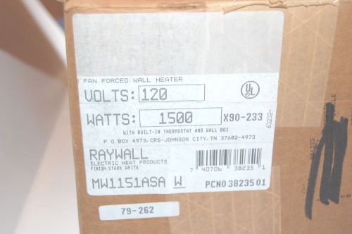 New raywall fan forced wall heater 120 volts 1500 watts model e4005ta for sale