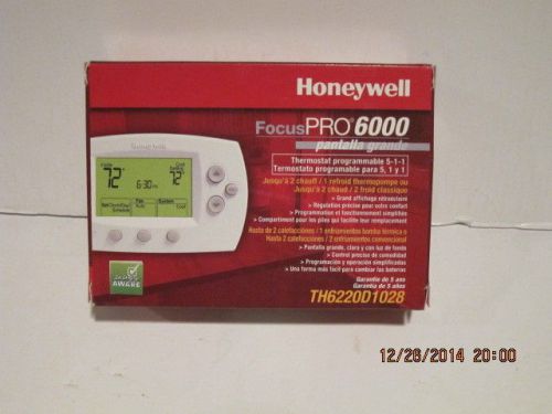 HONEYWELL FocusPRO 6000 5-1-1 PROGRAMMABLE THERMOSTAT-TH6220D1028,FREE SHIP NISB