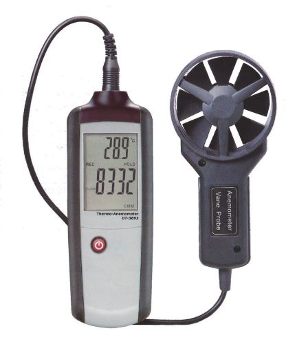 Thermo anemometer cmm cfm airflow wind velocity speed hvac meter cem dt-3893 for sale