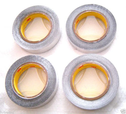 Lot of 4 new 3m scotch aluminum foil tape 1&#034; x 60yd rolls 4.6 mil roll for sale