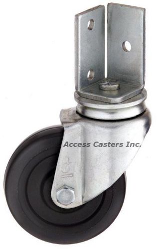 028-40H 4&#034; Hard Rubber Wheel Angle Iron Stem Swivel Caster 135 lb capacity