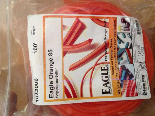 Fenner Drives Eagle Orange 85 Polyurethane Belting 1032006 Profile 3/16&#034; 100&#039;New