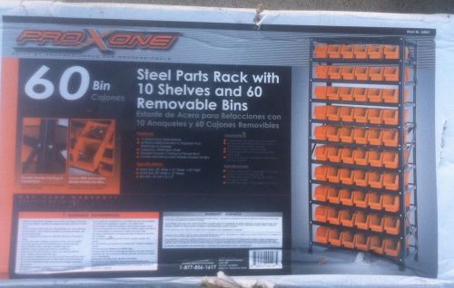 Pro X One Steel Parts Rack With 6 Shelves And 60 Removable Bins