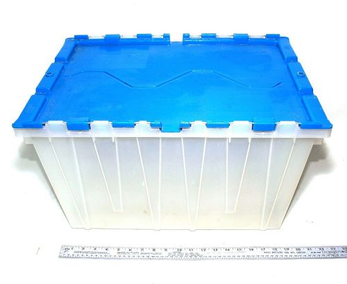 Monoflo DurableTote — Attached Hinged Lid Container (21&#034; x 15&#034; x 12&#034;, white)