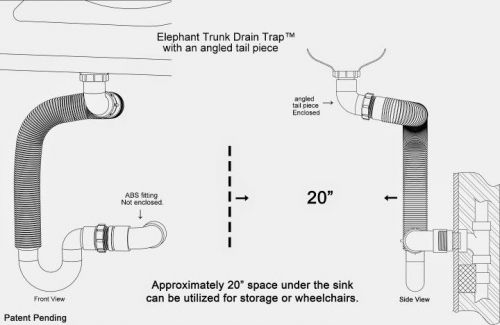 Elephant Trunk Drain Trap  P-Trap Plumbing Supply No Tools Needed 5 Min Install