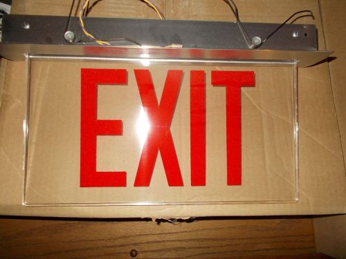 Cooper sure-lite es61rc  led ac only red single side ceiling mount exit sign for sale