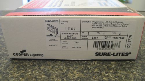 SURE-LITES LPX7 LED EXIT SIGN EXIT/EMERGENCY LIGHTING 120/277 VOLT