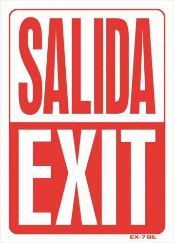 SALIDA / EXIT - 14&#034;x10&#034; Sign EX-7 bil
