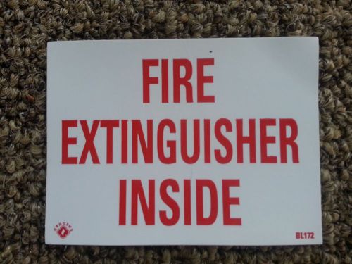 Fire  Extinguisher Inside, Vinyl, signs 4 x 3 inch