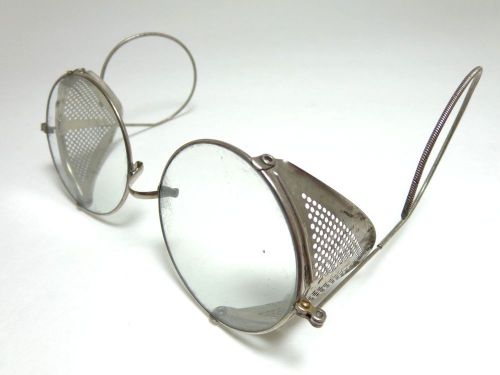 Early to Mid 20th Century Wire Rimmed Safety Eyeglasses glasses goggles Vintage