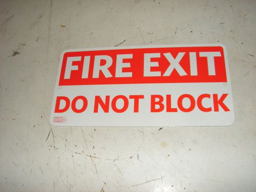 Fire Exit Do Not Block Metal Sign ~ 12&#034;W x 6&#034;H  W/ Mounting Holes  Safety Exits