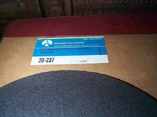 NOS Rockwell Abrasive Cut Off Saw Blade Carbrundum Sealed 70s High Quality 10&#034;