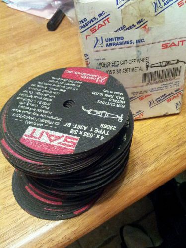 UNITED ABRASIVES-SAIT 23069 CUT OFF WHEEL 4X.035 X 3/8 A36T METAL