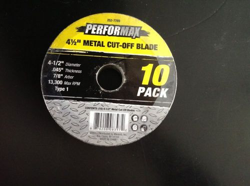 10 Pack Performax 4 1/2&#034; Metal Cut-0ff Blades 7/8&#034; Arbor