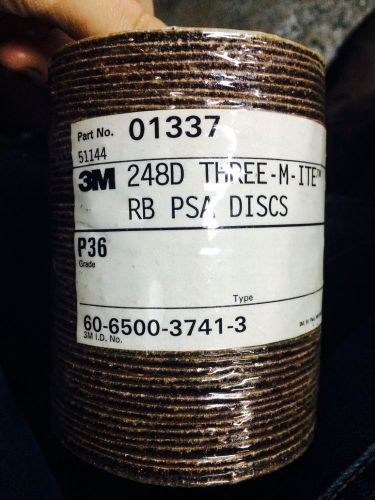 3M 248D RB PSA Discs. P36 Grade. 3 in. X NH. 01337  Qty 50/pkg